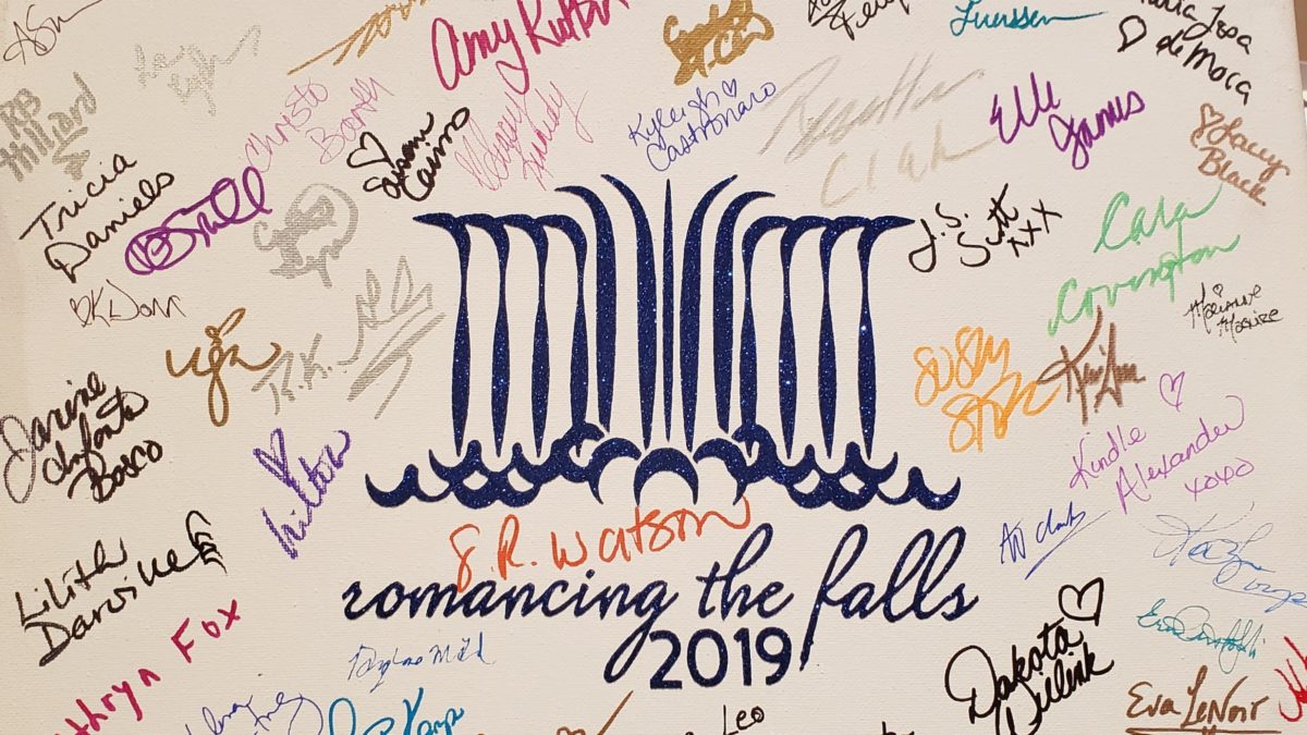 Canvas with Stylized Logo of the falls, signed by authors