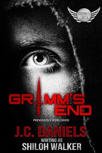 Grimm's End - 2020 Reissue, image of a man's face, close up with focys on the eye.