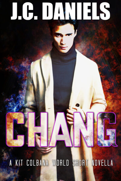 Cover for Chang. Shows a man of Asian descent against a chaotic background of rainbow colors that hints at the heavens or space. Text reads: CHANG